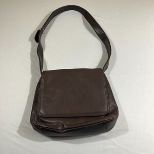 Jacquelyn Ferrar Brown Leather Shoulder Bag Crossbody Minimalist Classic Purse